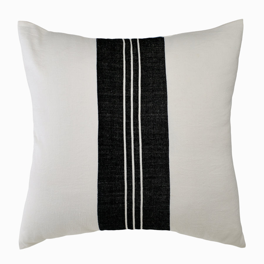 Woven Cotton Pillow Cover - Black